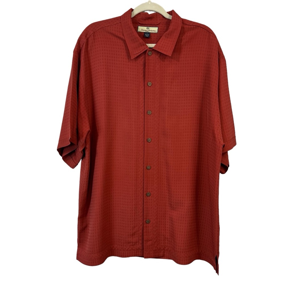 Tommy Bahama 100% Silk Men's Shirt Button Down Size Large Short Sleeve